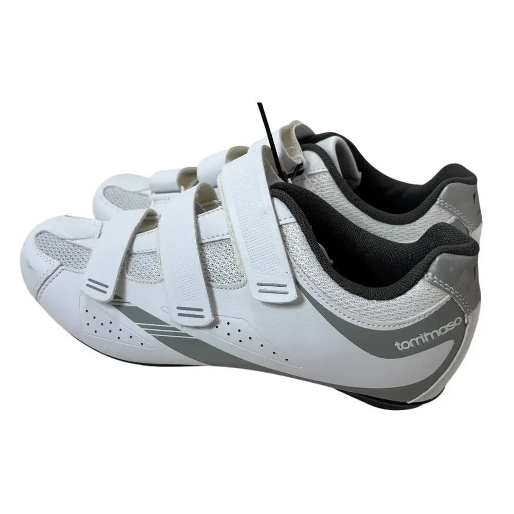 Tommaso Pista 100 Womens Road Cycling Shoes EUR 43‎ US 11 White Strap NOS